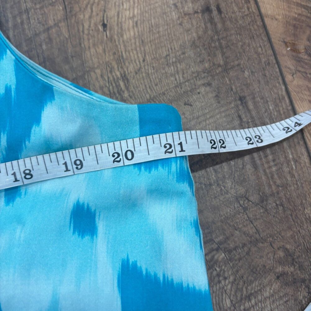 Tuckernuck Sleeveless Charlie Shirt Dress Sz L Turquoise Watercolor Floral Print - Picture 6 of 8